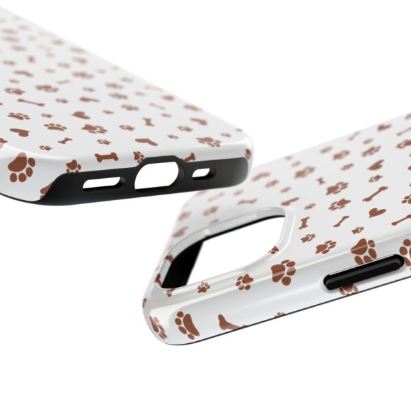 Dog Lover Tough Phone Case - Pet Print Design with Bones and Hearts - Image 4