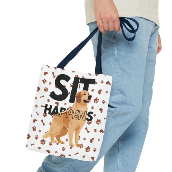 Funny Dog Lover Tote Bag - 'Sit Happens' - Perfect for Pet Owners and Dog Enthusiasts - Image 19