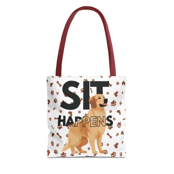 Funny Dog Lover Tote Bag - 'Sit Happens' - Perfect for Pet Owners and Dog Enthusiasts - Image 5