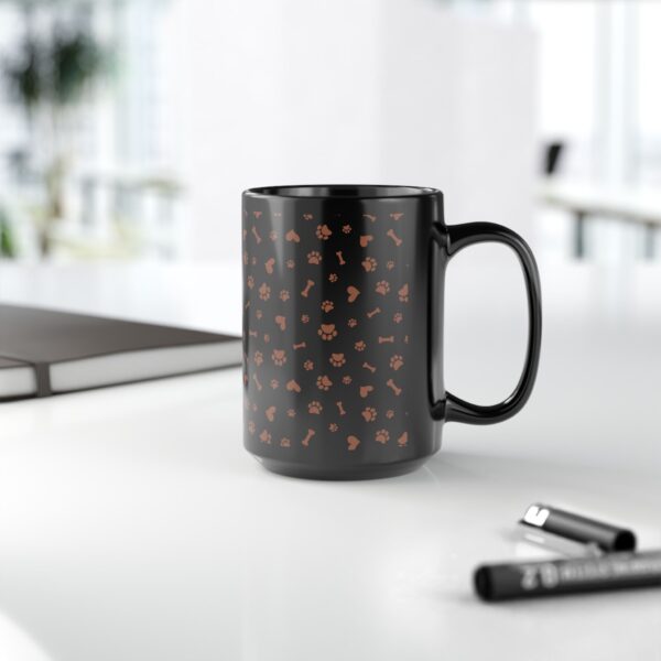paw print black mug coffee cup