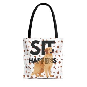 Funny Dog Lover Tote Bag - 'Sit Happens'