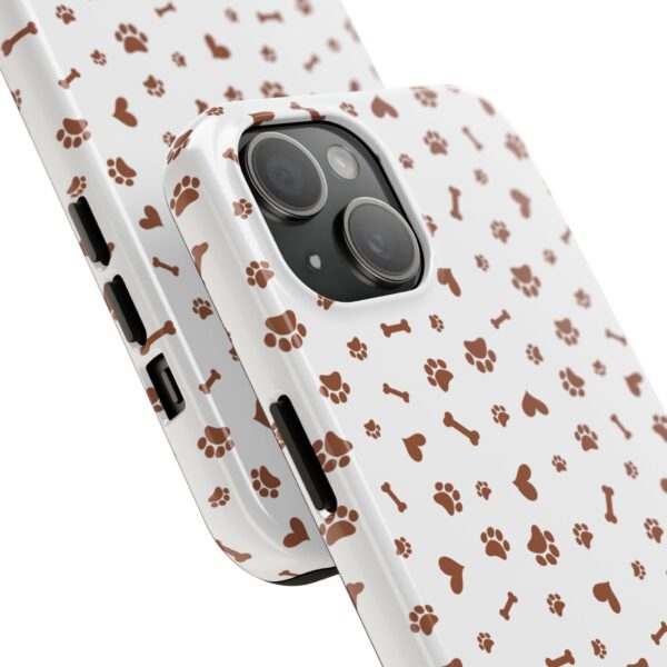 Dog Lover Tough Phone Case - Pet Print Design with Bones and Hearts - Image 2