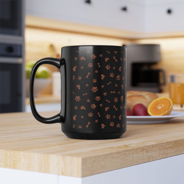 Paw Print Black Mug - 15oz Pet Lover Coffee Cup - Image 3