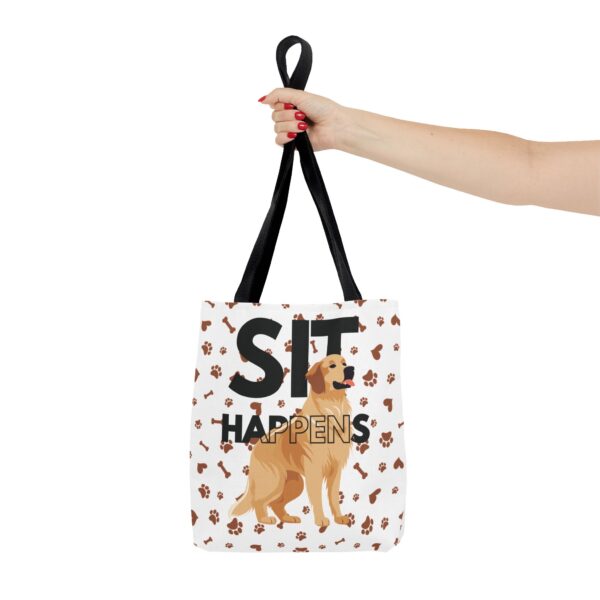 Funny Dog Lover Tote Bag - 'Sit Happens' - Perfect for Pet Owners and Dog Enthusiasts - Image 4