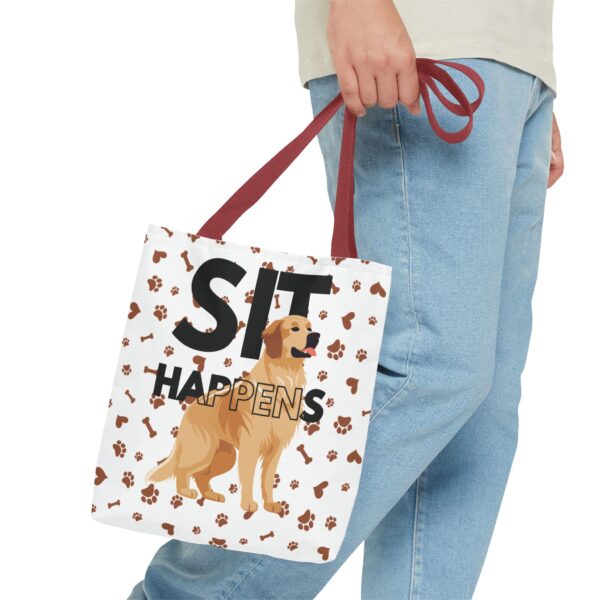 Funny Dog Lover Tote Bag - 'Sit Happens' - Perfect for Pet Owners and Dog Enthusiasts - Image 7