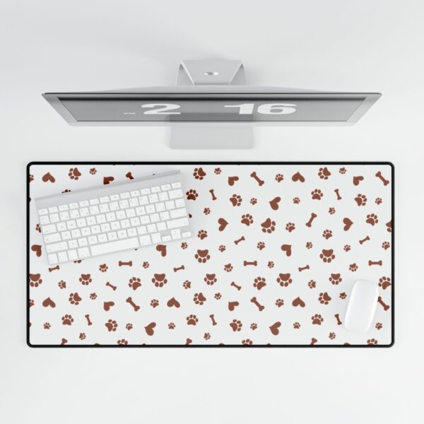 Pet Lover Desk Mat - Cute Paw Prints & Bones Design - Image 2