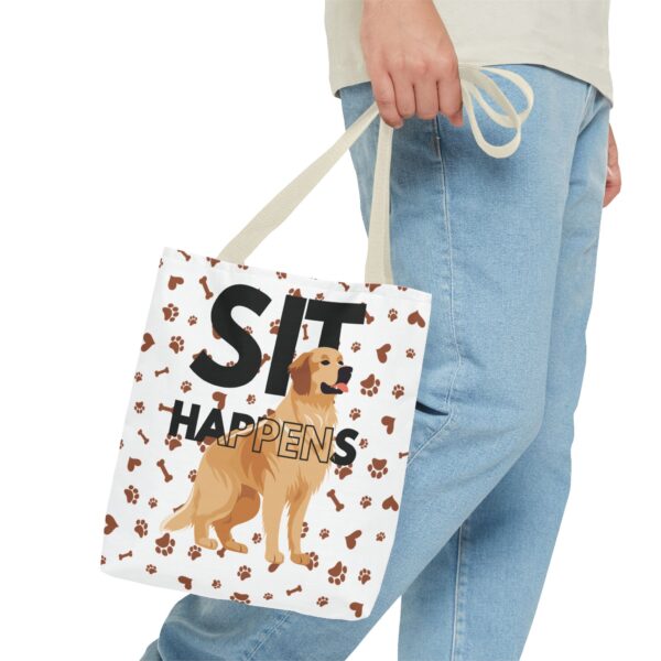 Funny Dog Lover Tote Bag - 'Sit Happens' - Perfect for Pet Owners and Dog Enthusiasts - Image 15