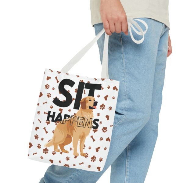 Funny Dog Lover Tote Bag - 'Sit Happens' - Perfect for Pet Owners and Dog Enthusiasts - Image 11