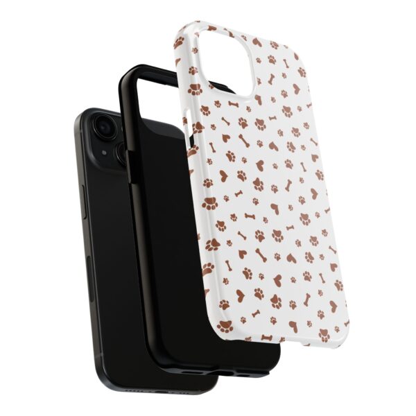 Dog Lover Tough Phone Case - Pet Print Design with Bones and Hearts - Image 3